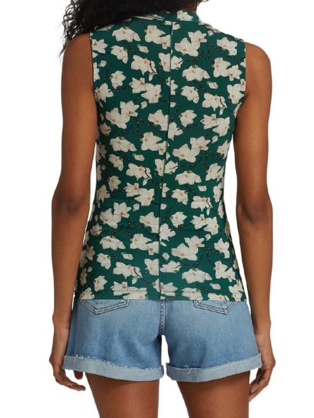 rag & bone Sabeen Floral Mock Neck Sleeveless Top Green Size Large - Picture 4 of 9